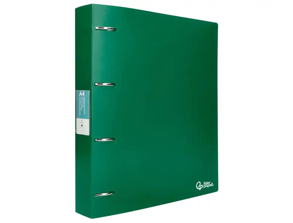 Carpeta liderpapel 4 anillas mixtas 40 mm polipropileno din a4 translucido