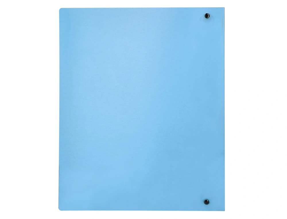Carpeta Liderpapel A4 de polipropileno opaco con 4 anillas mixtas de 40 mm y tarjetero – Celeste
