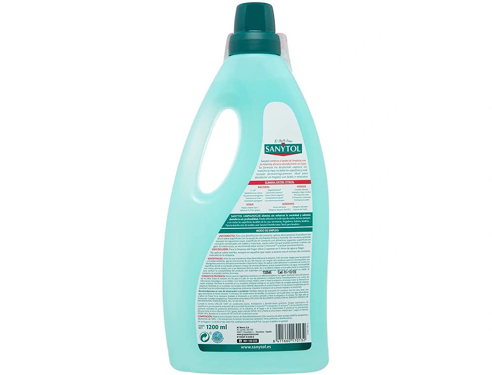 Limpiador desinfectante sanytol limpiahogar multisuperficies bote de 1200 ml