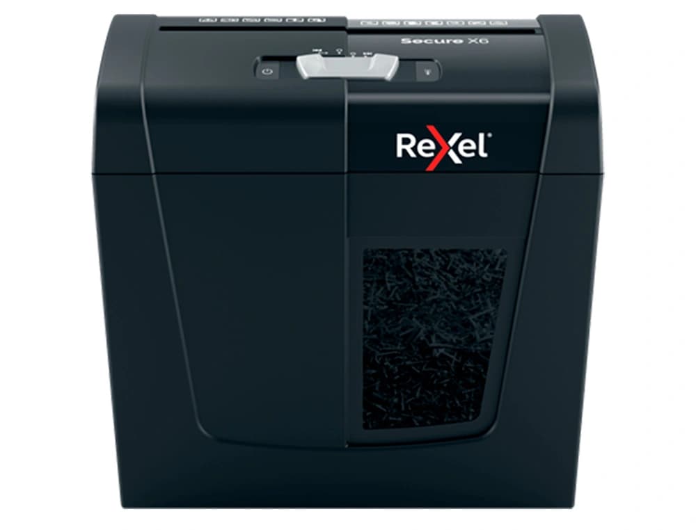 Destructora de documentos rexel secure x6 eu capacidad 6 hojas grapas clips tarjetas y cd