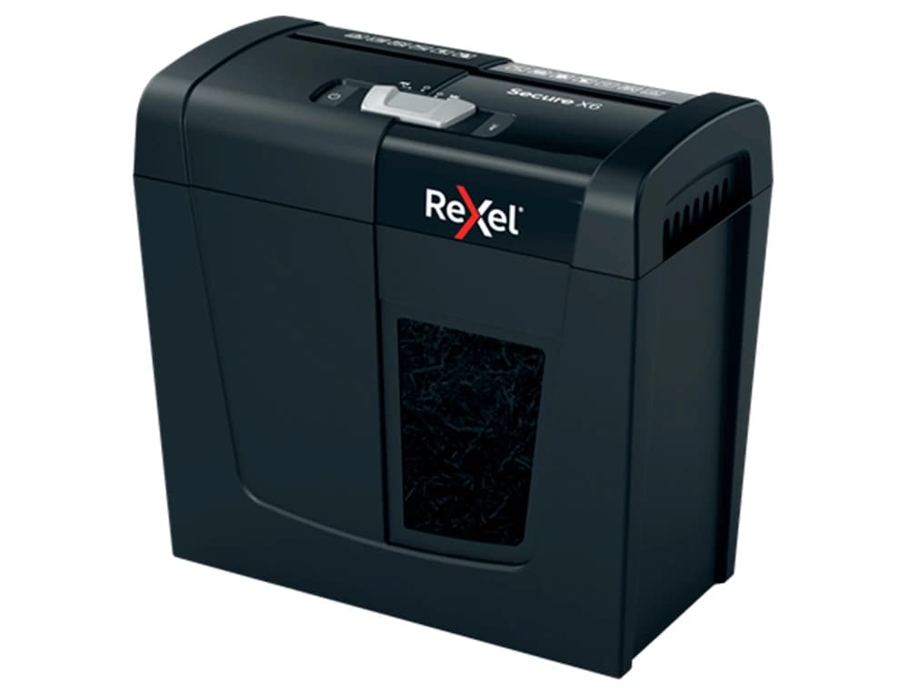 Destructora de documentos rexel secure x6 eu capacidad 6 hojas grapas clips tarjetas y cd