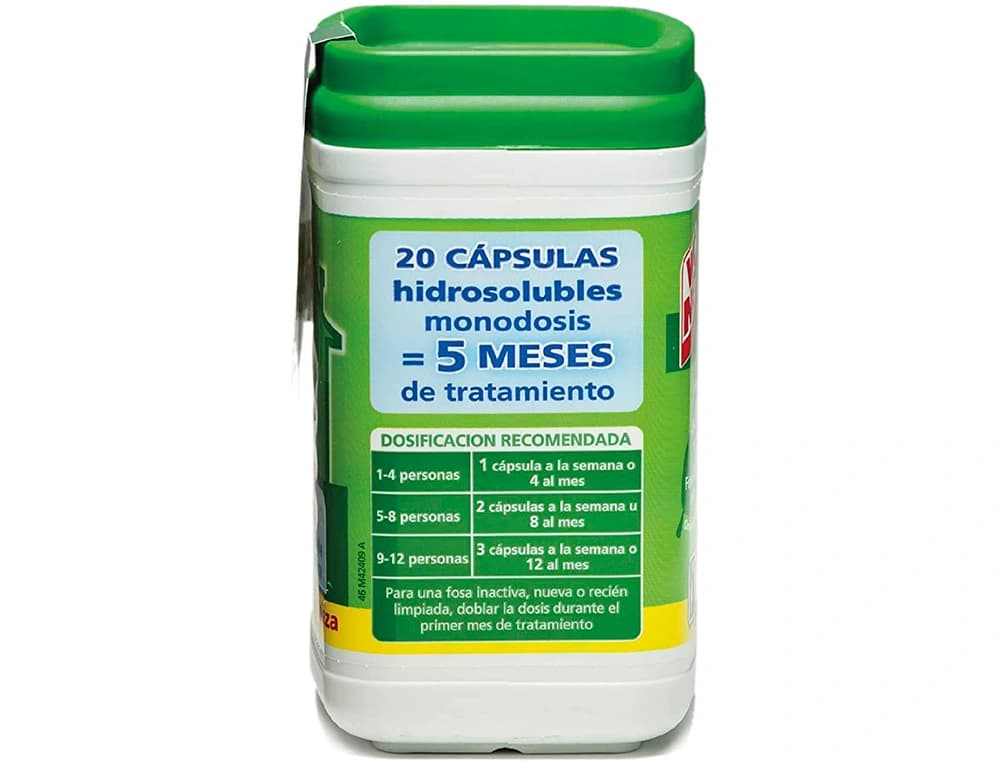 Elimina olores wc net fosas septicas capsula de 18 gr caja de 20 unidades