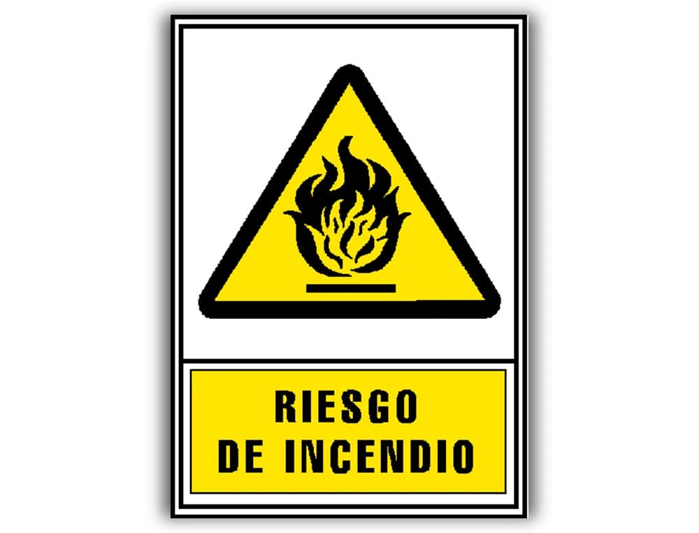 Pictograma archivo 2000 riesgo de incendio pvc amarillo luminiscente 210x297 mm