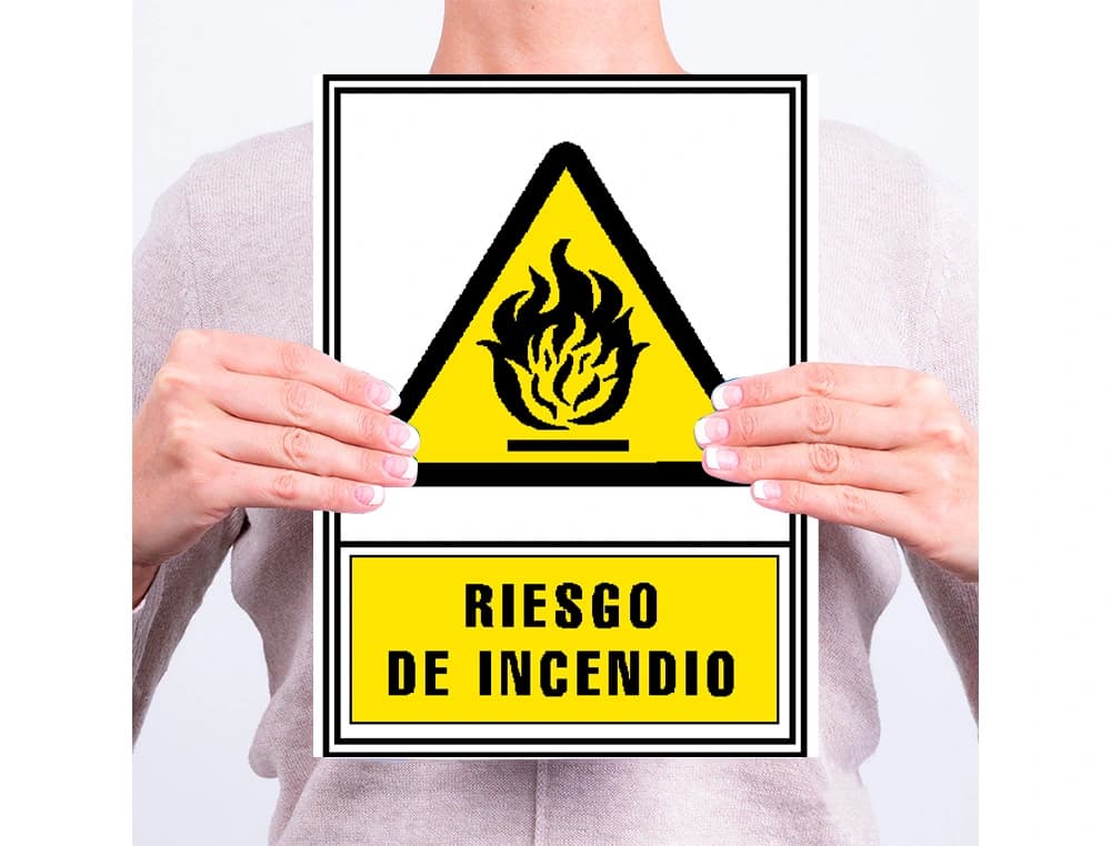 Pictograma archivo 2000 riesgo de incendio pvc amarillo luminiscente 210x297 mm