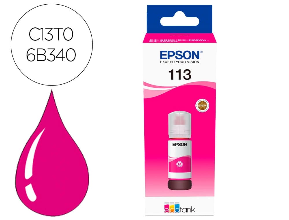 Epson Tinta Epson 113 EcoTank original en botella, pigmentada, 4 colores