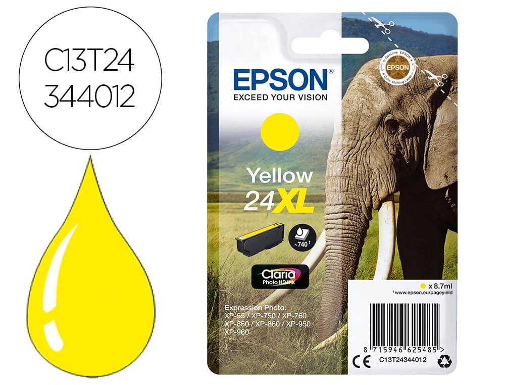 Epson Ink-jet epson claria photo hd ink amarillo 24xl