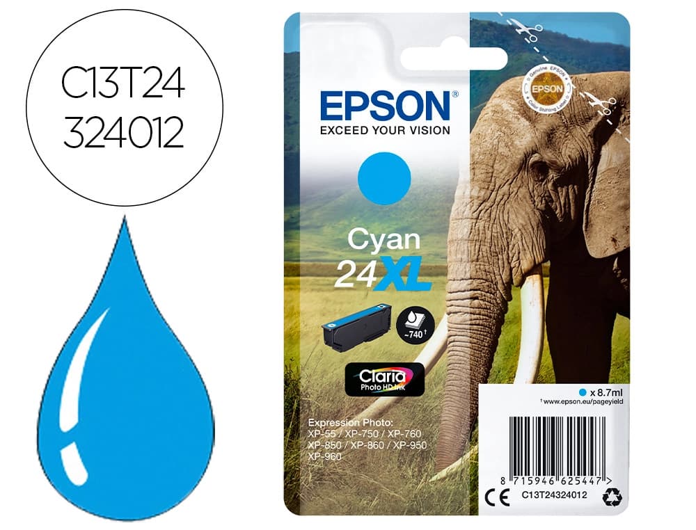 Epson Ink-jet epson claria photo hd ink cian 24xl expression photo xp-760/950