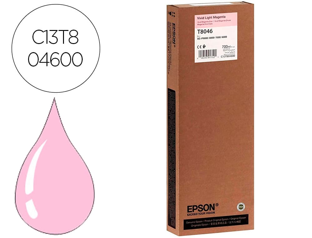 Epson Ink-jet epson gf surecolor serie sc-p vivid light magenta ultrachrome hdx/hd 700ml