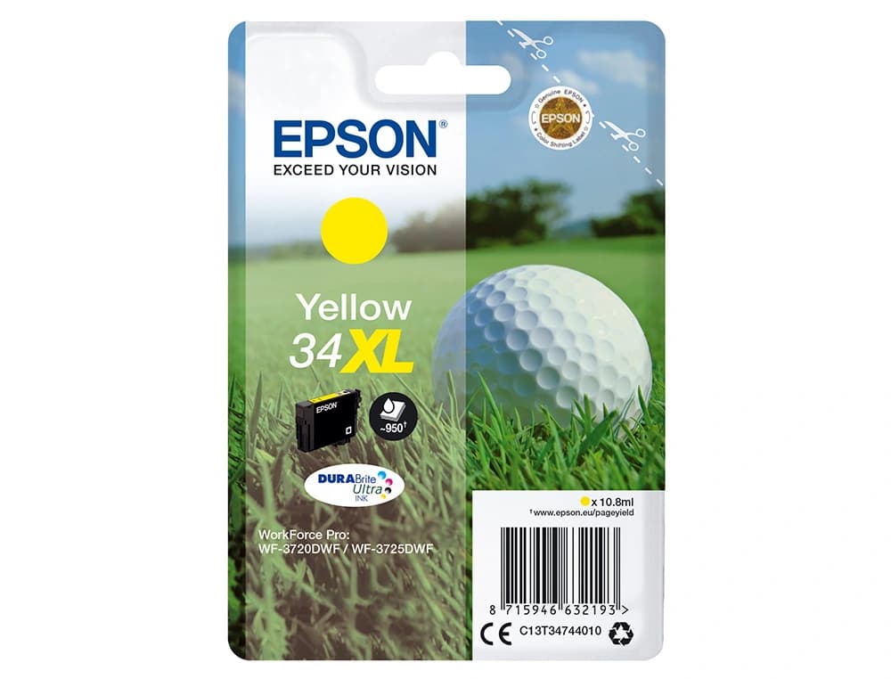 Ink-jet epson work force pro wf-3720dwf/3725dwf 34xl durabrite ultra ink 950 paginas