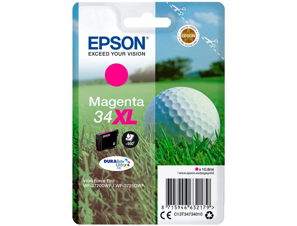 Ink-jet epson work force pro wf-3720dwf/3725dwf 34xl durabrite ultra ink 950 paginas