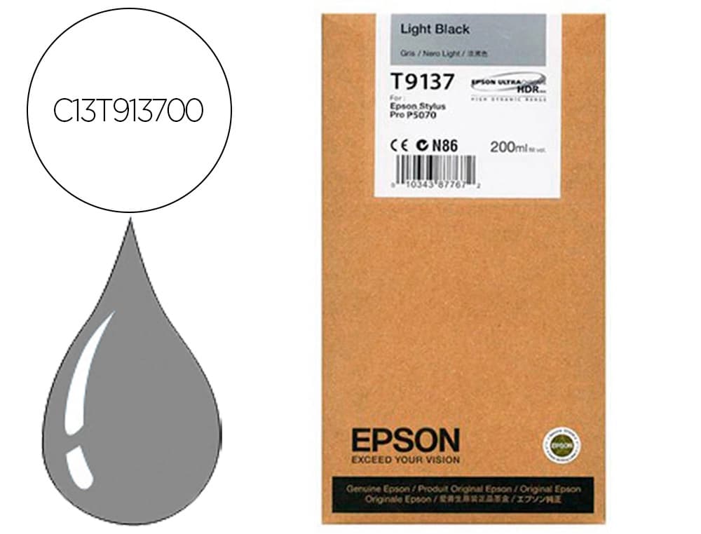 Epson Ink-jet epson t9137 light negro ink 200ml