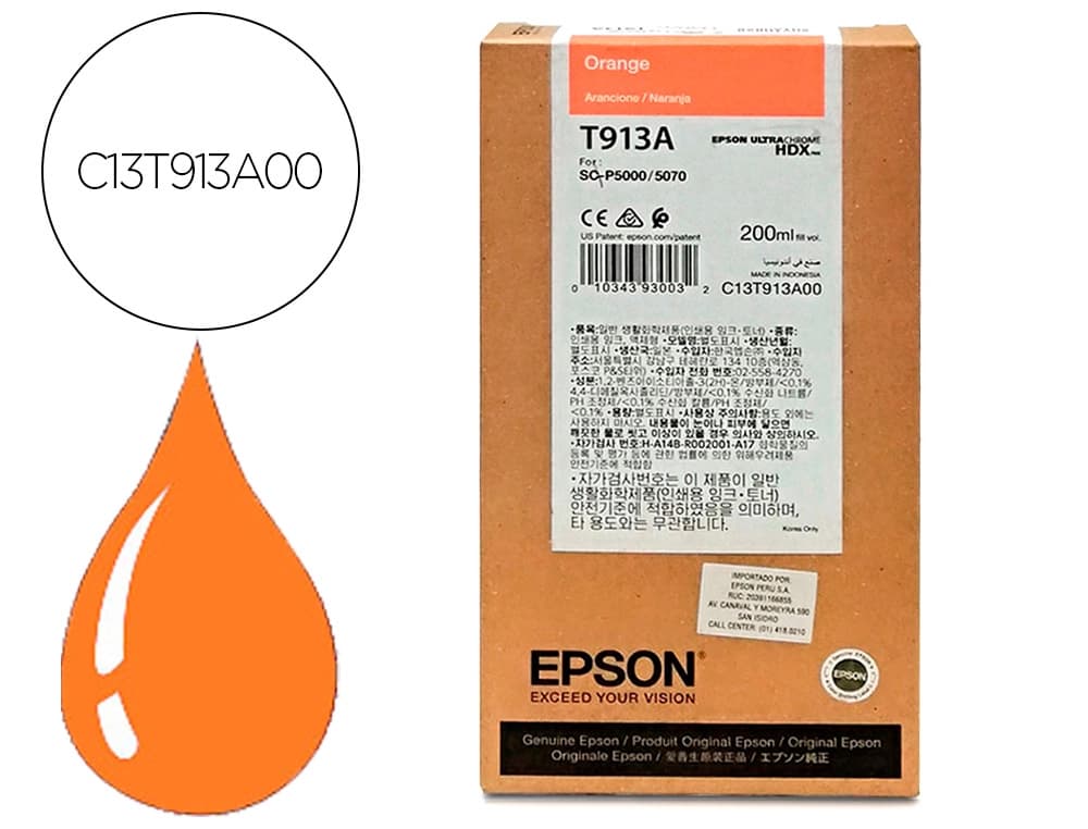 Epson Ink-jet epson t913a orange ink 200ml