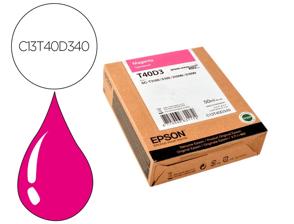 Epson Ink-jet epson ultrachrome xd2 magenta t40d340 sc-t3100/sc-t 5100 50 ml