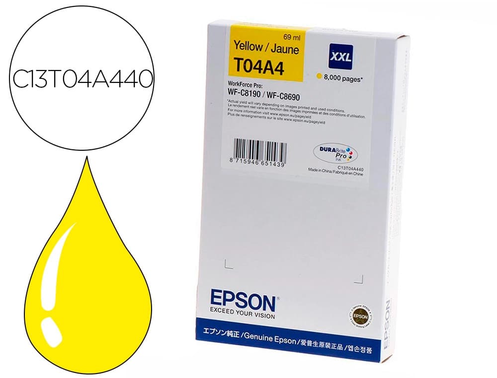 Epson Ink-jet epson wf-c8190 / wf-c8690 xxl amarillo