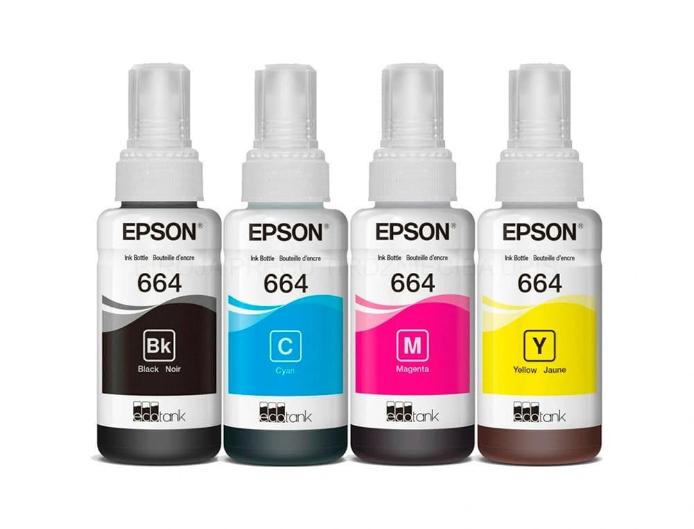 Ink-epson /664 4 clr multipack (bk / c / m / y) ecotank l300 / l355 / l555 / et-2500 / et-2550 / et-2600 /