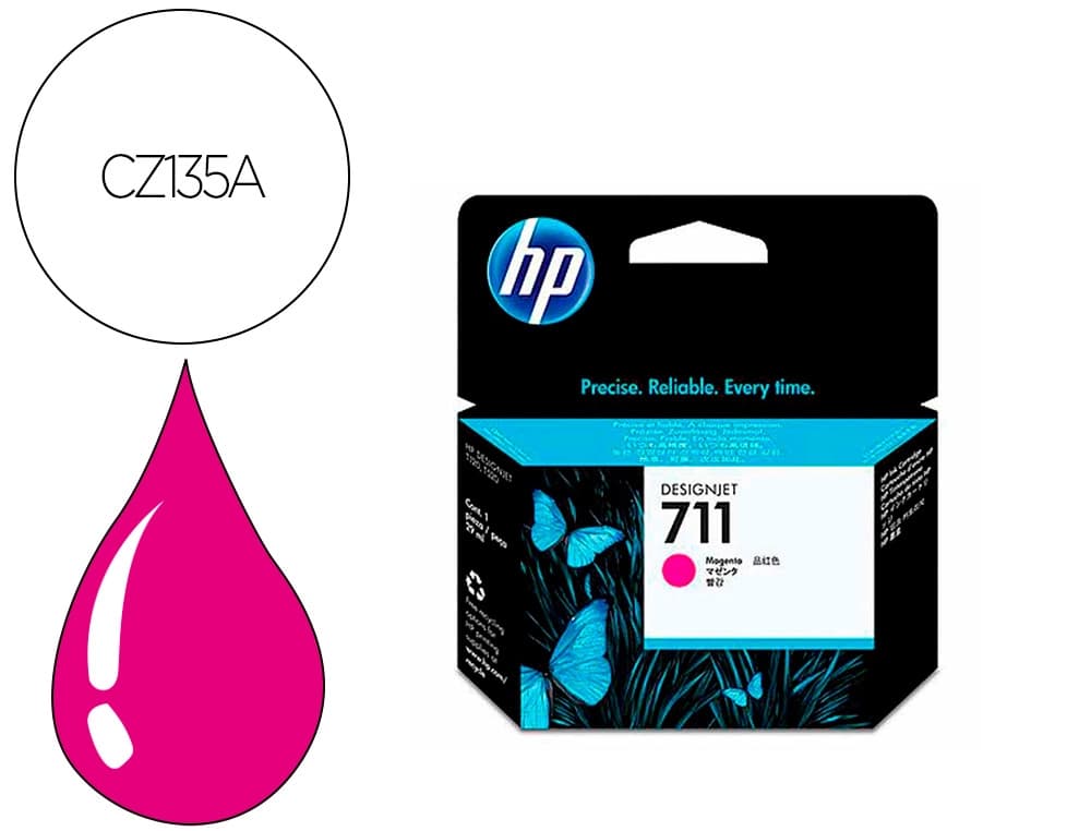 Hp Ink-jet hp designjet t120/t520 magenta n 711 pack 3/1000 paginas