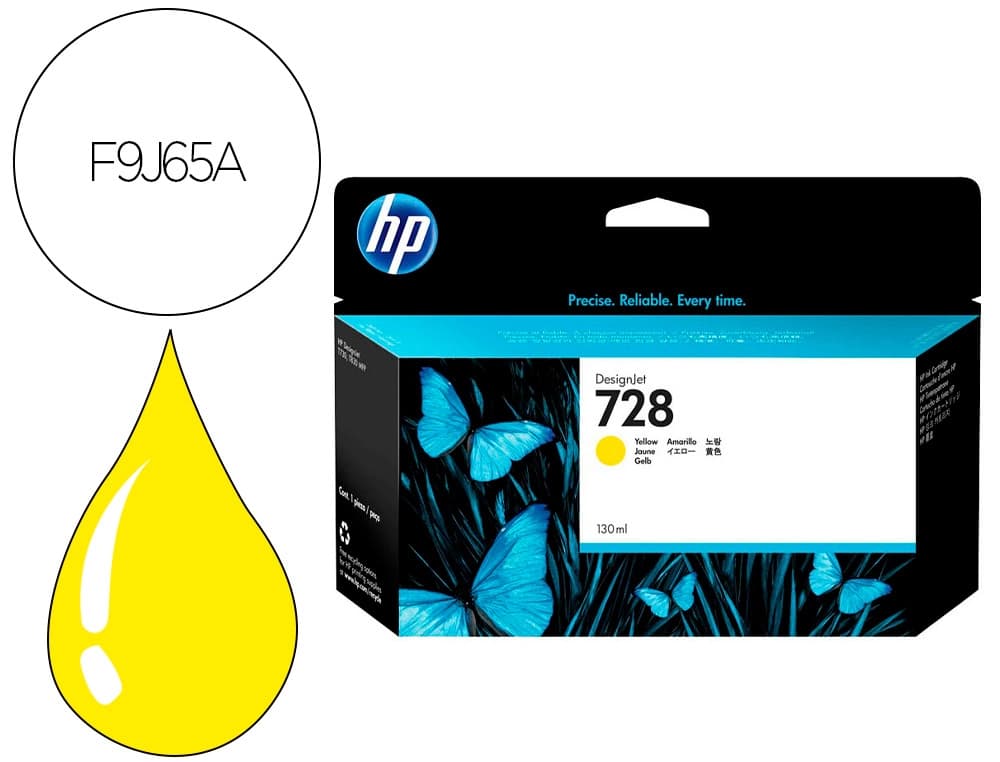 Hp Ink-jet hp designjet t730 amarillo n 728/1000 paginas