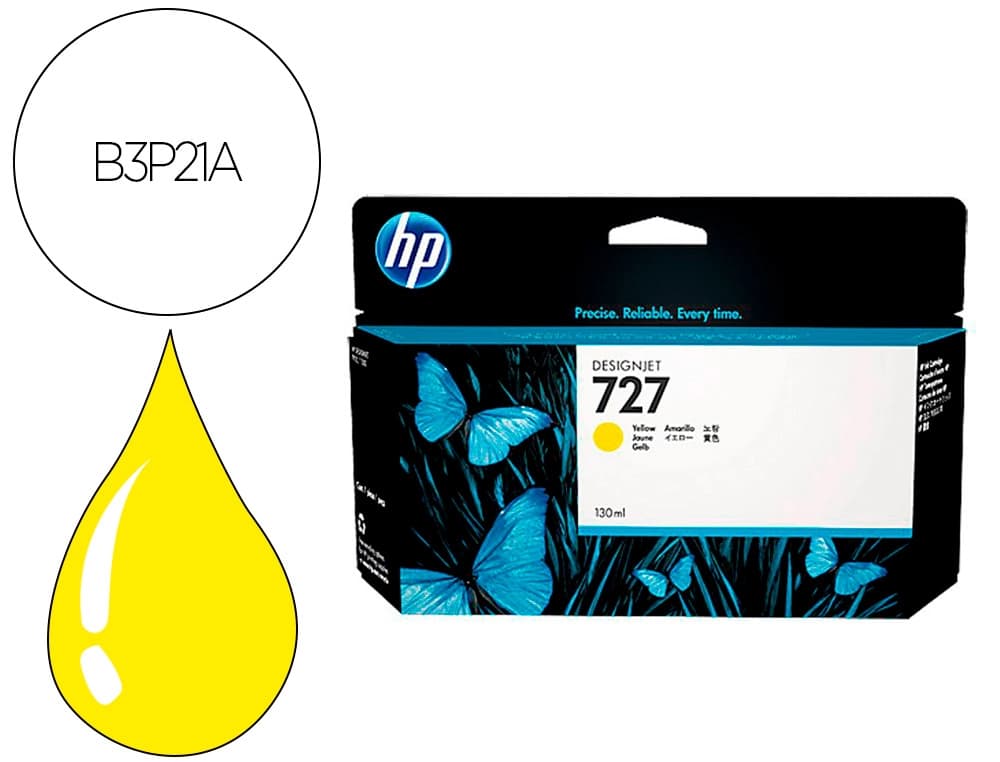 Hp Ink-jet hp designjet t920/t1500 n 727 amarillo alta/1000 paginas