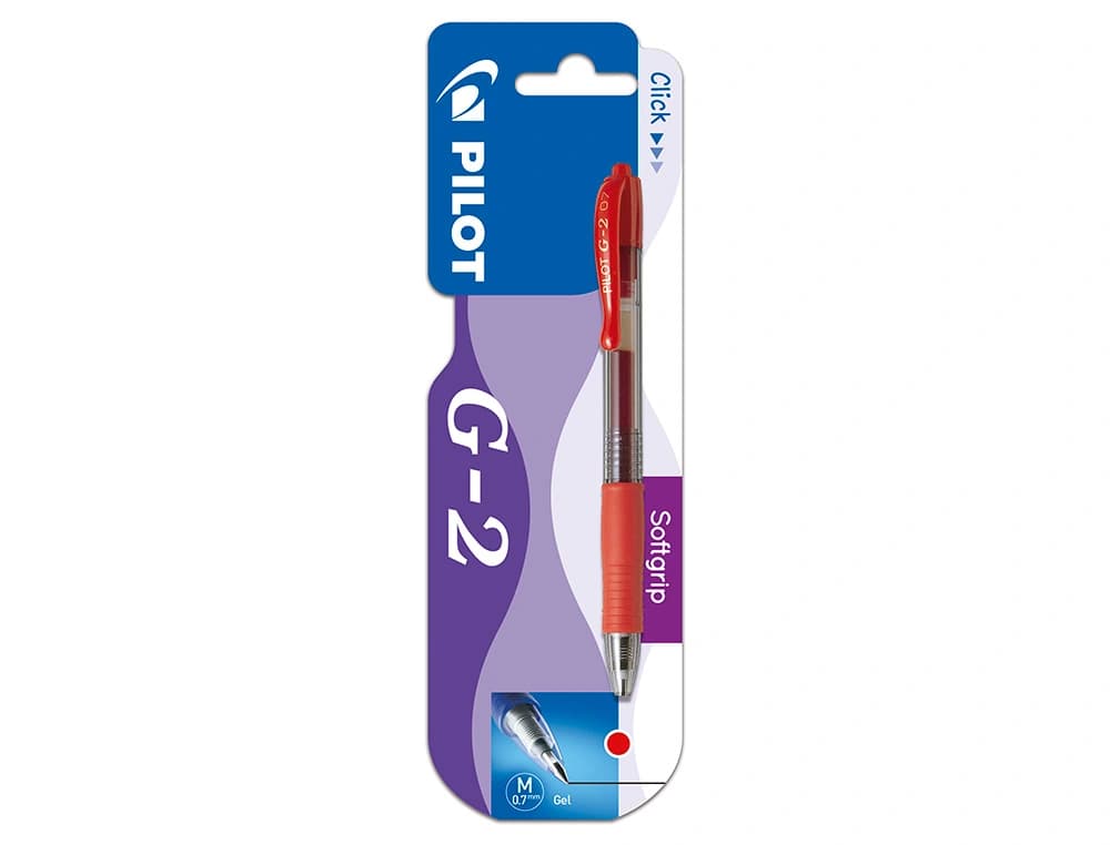 Boligrafo pilot g-2 tinta gel retractil sujecion de caucho en blister