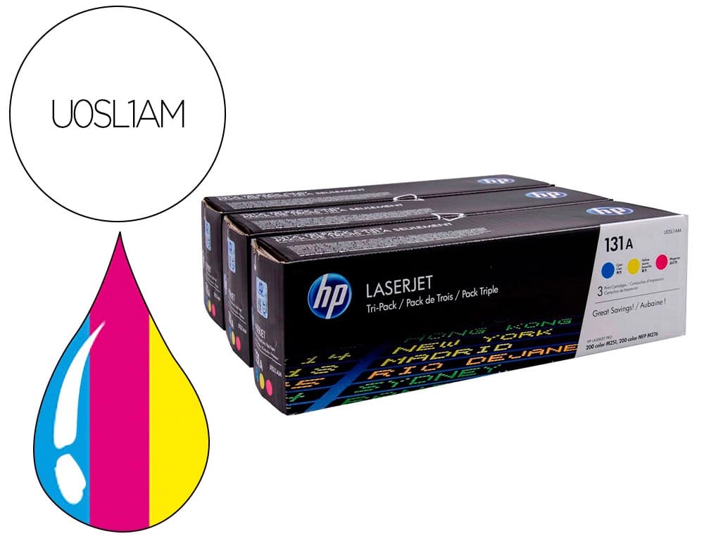 Hp Toner hp n 131a pack 3toner cian/magenta/amarillo