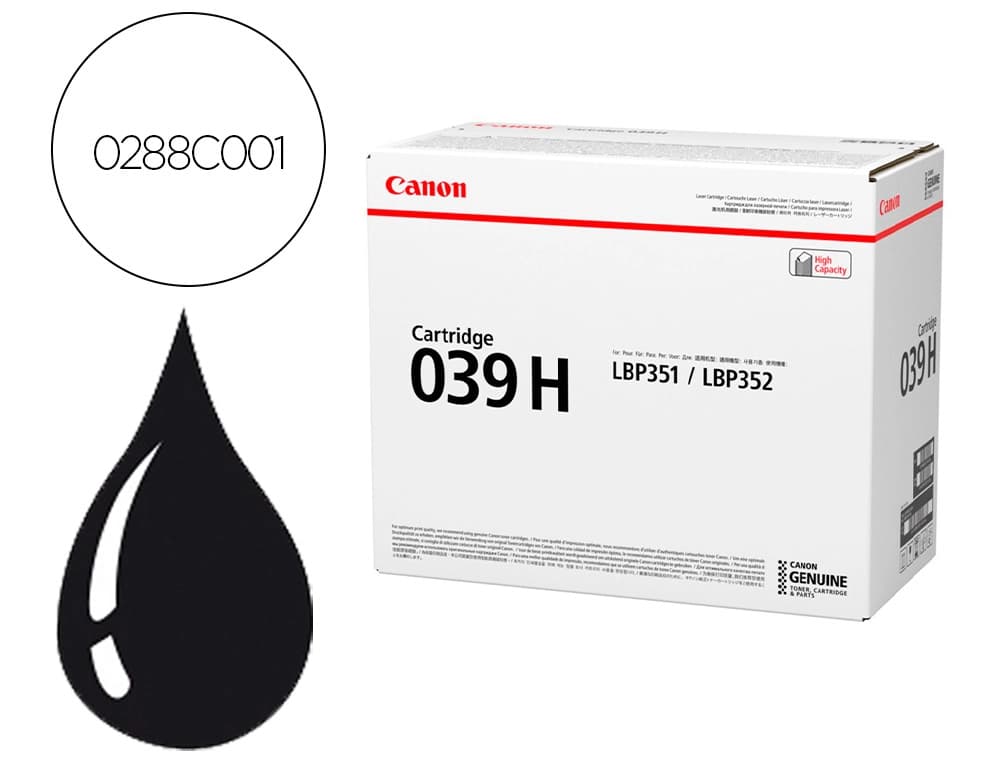 Canon Toner canon 039h isensys lbp351x lbp352x negro