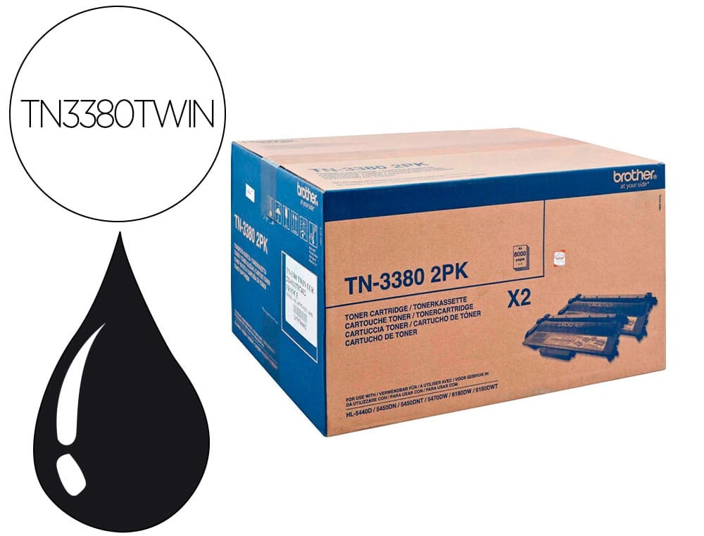 Brother Toner brother hl5440d / 5450dn / 5470dw 16000 pag 2 pack negro