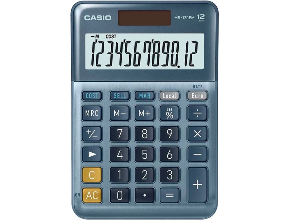 Calculadora casio ms-120em sobremesa 12 digitos tx +/- color azul