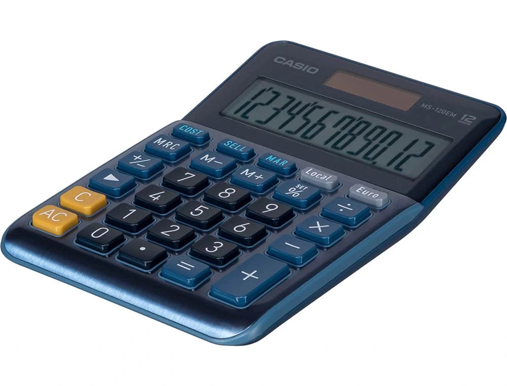 Calculadora casio ms-120em sobremesa 12 digitos tx +/- color azul