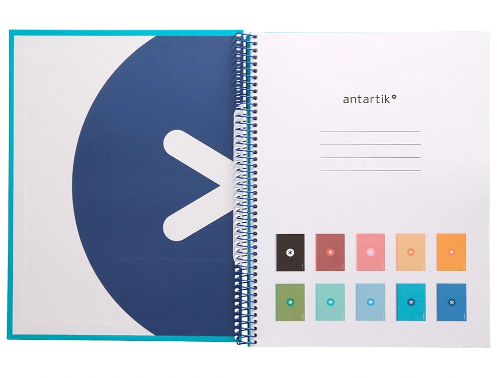 Cuaderno espiral a4 micro antartik tapa forrada80h 90 gr horizontal 1 banda 4 taladros
