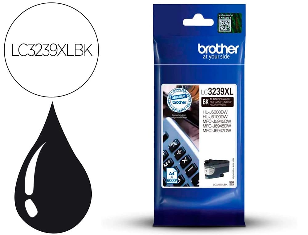Brother Ink-jet brother lc3239xlbk mfc-j6945dw / mfc-j5945dw / hl-j6000dw negro 6000 paginas