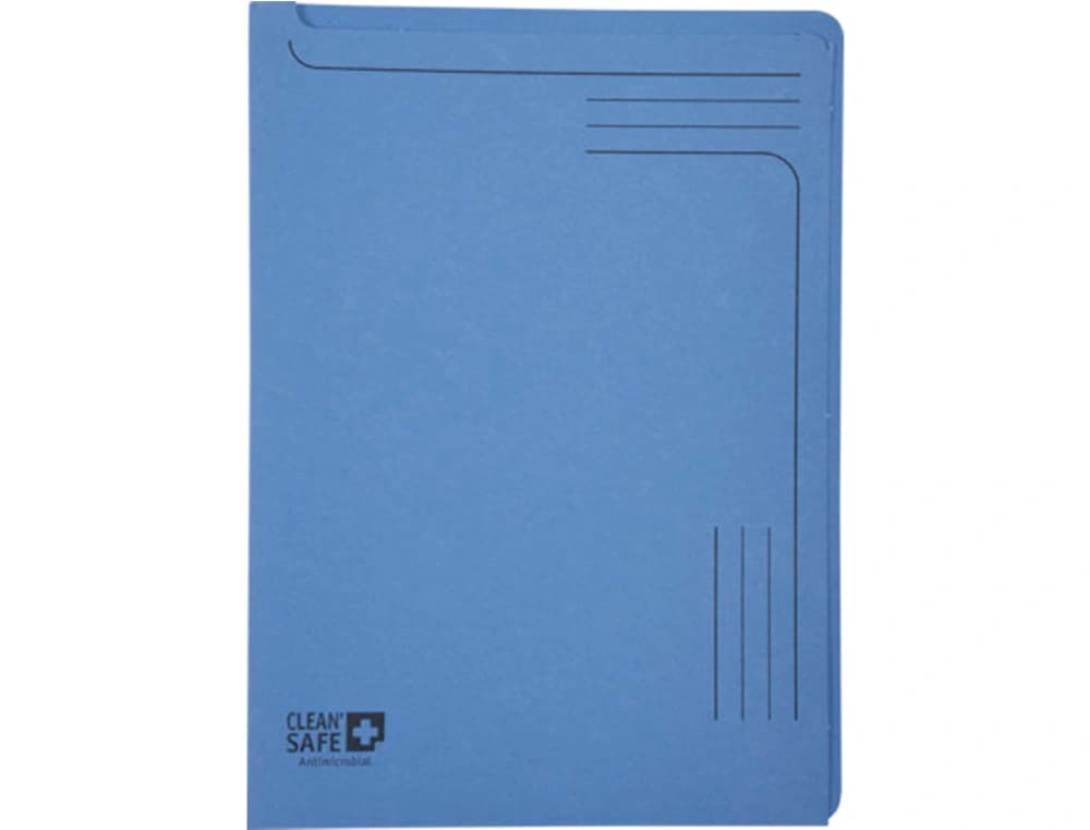 Carpeta dossier uñero exacompta clean safe cartulina 400 gr din a4 azul paquete de 5 unidades