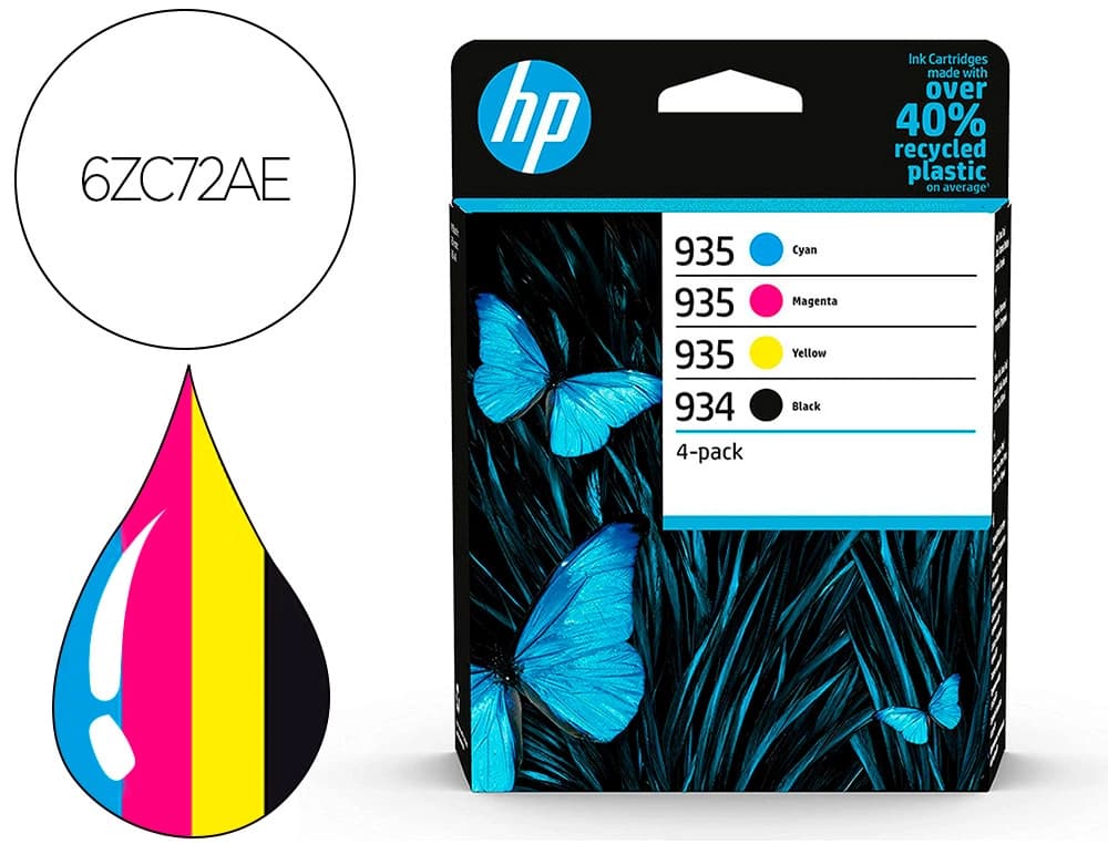 Hp Ink-jet hp 934/935 y 6zc72ae multi pack negro/cian/magenta/amarillo