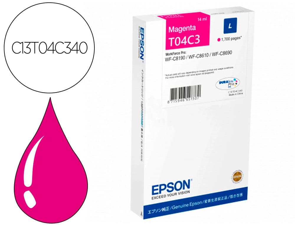 Epson Ink-jet epson t04c3 magenta 1700 paginas