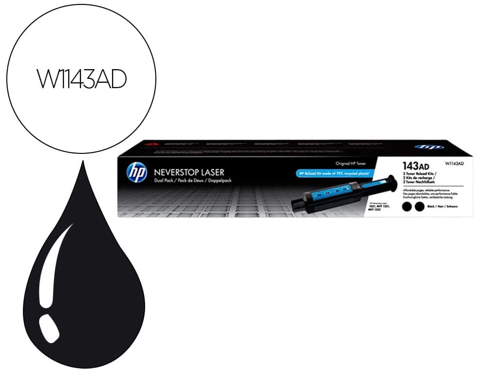 Hp Toner hp 143ad negro 2500 paginas pack de 2 unidades