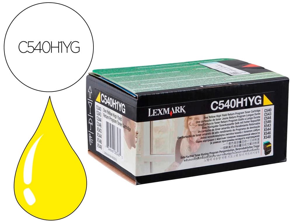 Lexmark Toner laser lexmark c540h1yg amarillo c540/ 2000 paginas
