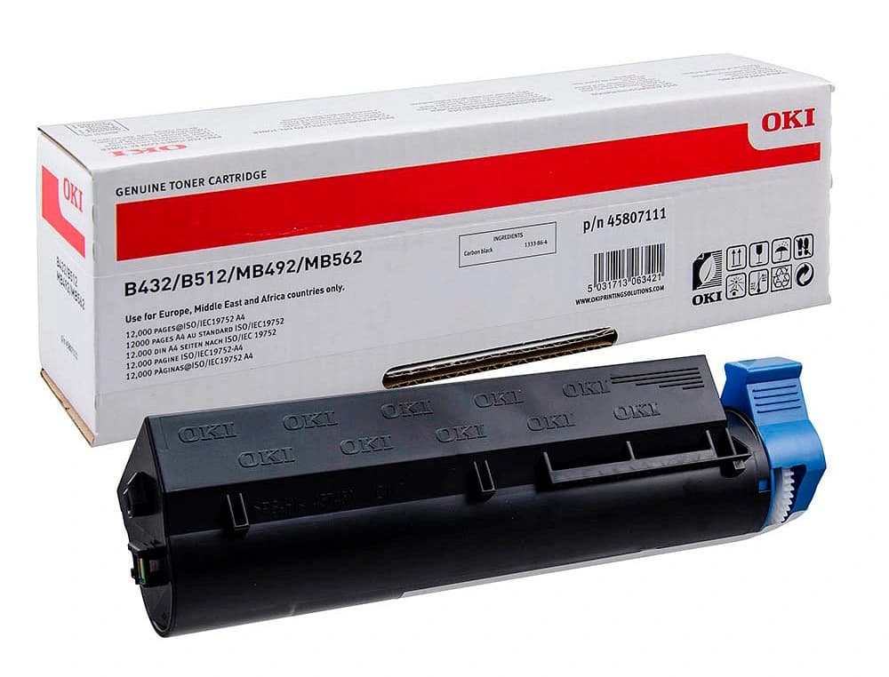 Toner oki n45807111 negro 12000 paginas