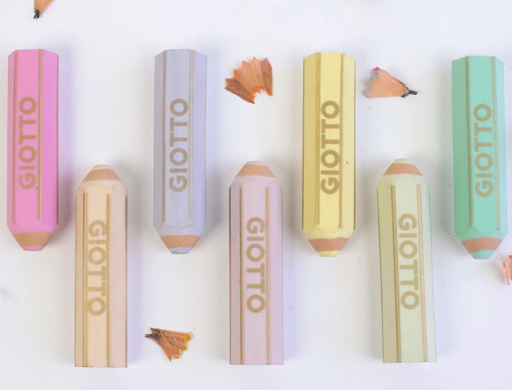 Goma de borrar giotto happy gomma pastel forma de lapiz