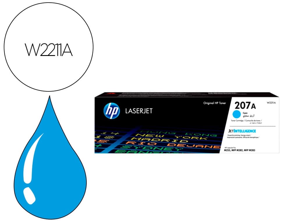 Hp Toner hp 207a hp laserjet pro m255dw / m255nw / m282nw / m283fdn cian 1250 paginas