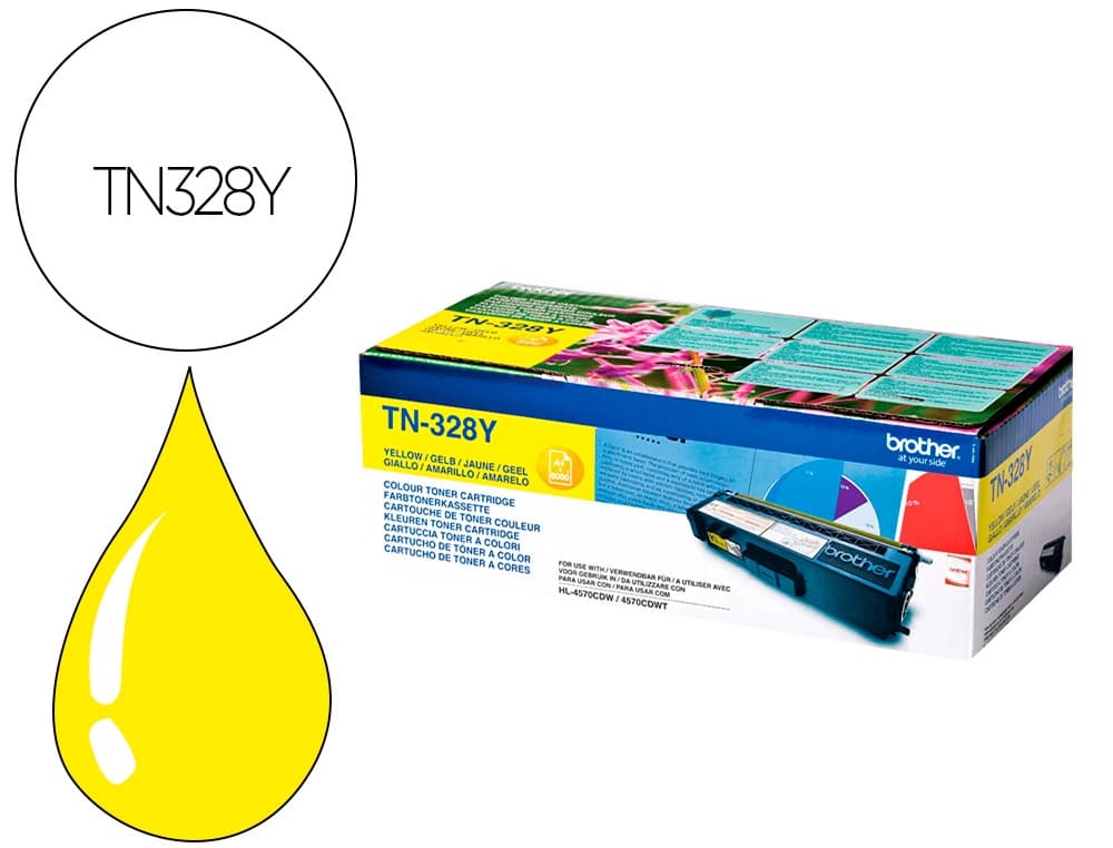 Brother Toner brother laser tn328y amarillo alta capacidad 6000 paginas