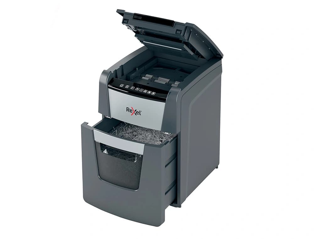 Destructora de documentos rexel optimum auto+ 100x eu capacidad 100 hojas particulas destruye grapas
