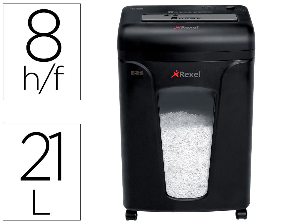 Rexel Destructora de documentos rexel mercury rem820 capacidad 8 hojas micro corte destruye grapas clips tarjeta