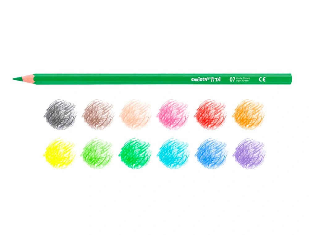 Lapices de colores carioca tita mina 3 mm tubo carton 12 colores surtidos + sacapuntas