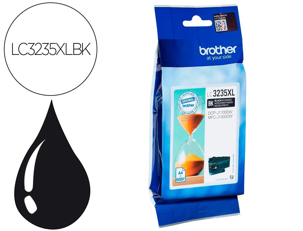 Brother Ink-jet brother lc3235xlbk dcp-j1100dw / mfc-j1300dw negro 6000 paginas