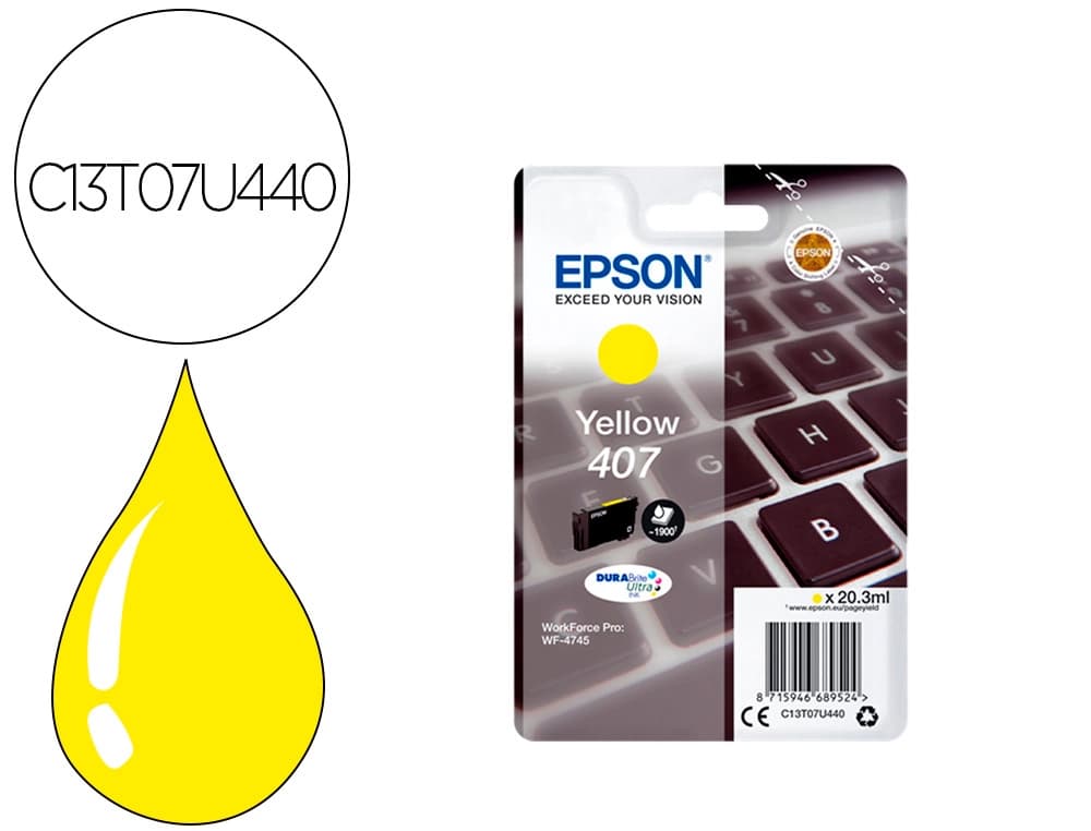 Epson Ink-jet epson 407l clavier wf-4745 series 1900 paginas