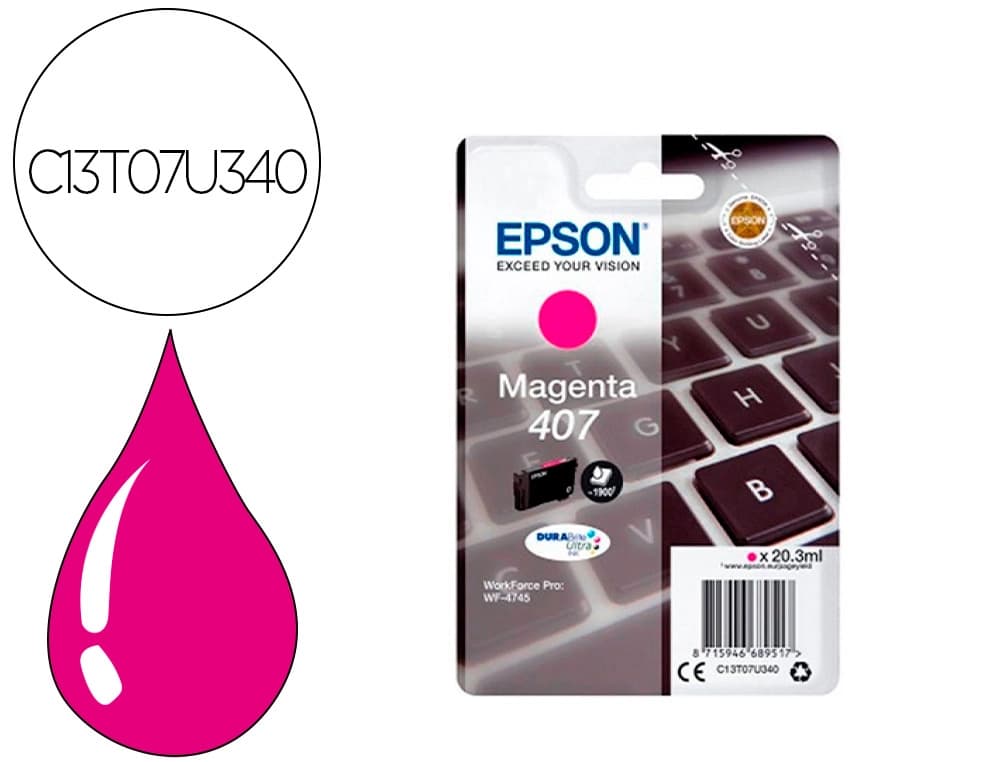 Epson Ink-jet epson 407l clavier wf-4745 series magenta 1900 paginas