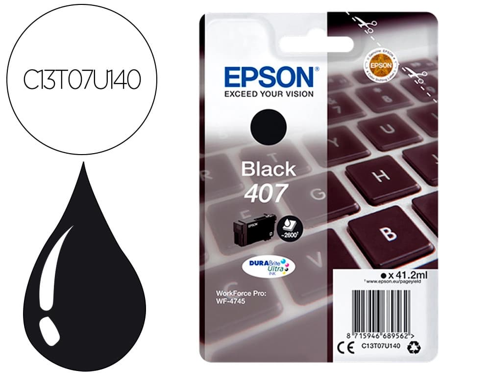 Epson Ink-jet epson 407l clavier wf-4745 series negro 2900 paginas