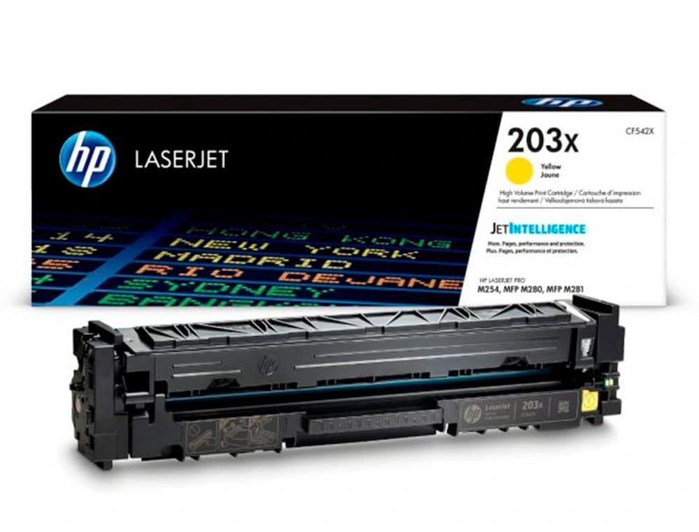 Toner hp laserjet 203x m254dw / 280nw / 281fdw amarillo 2500 paginas