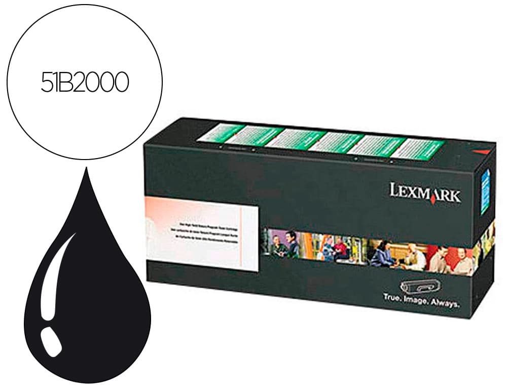 Lexmark Toner lexmark laser 51b2000 ms 317dn/ 417dn / 517dn / 617dn / mx 317dn / 417de / 517de / 617de negro 2500