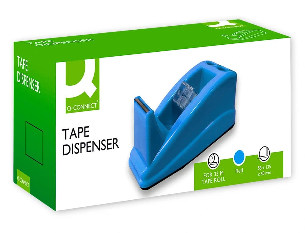 Portarrollo sobremesa q-connect plastico para cinta de 33 m 135x58x60 mm