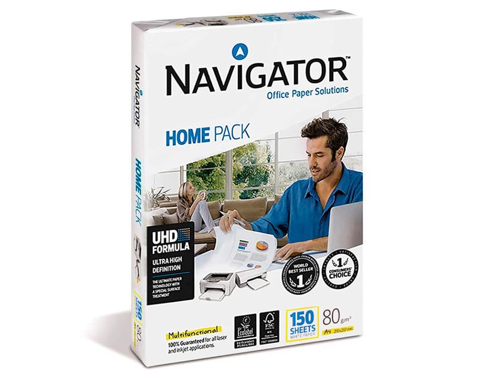 Papel fotocopiadora navigator din a4 80 gramos paquete de 150 hojas